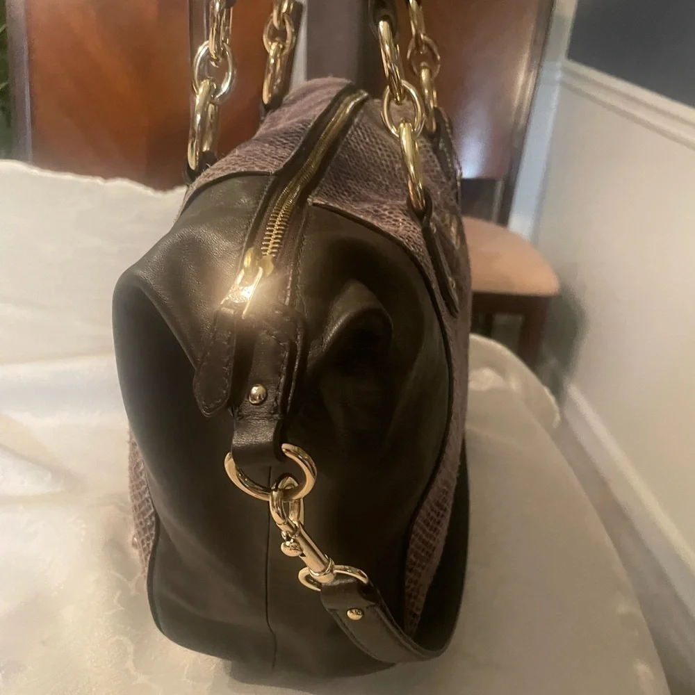 RARE - Coach Collette Two Way Python Graphite purse